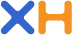 Blue X and orange H